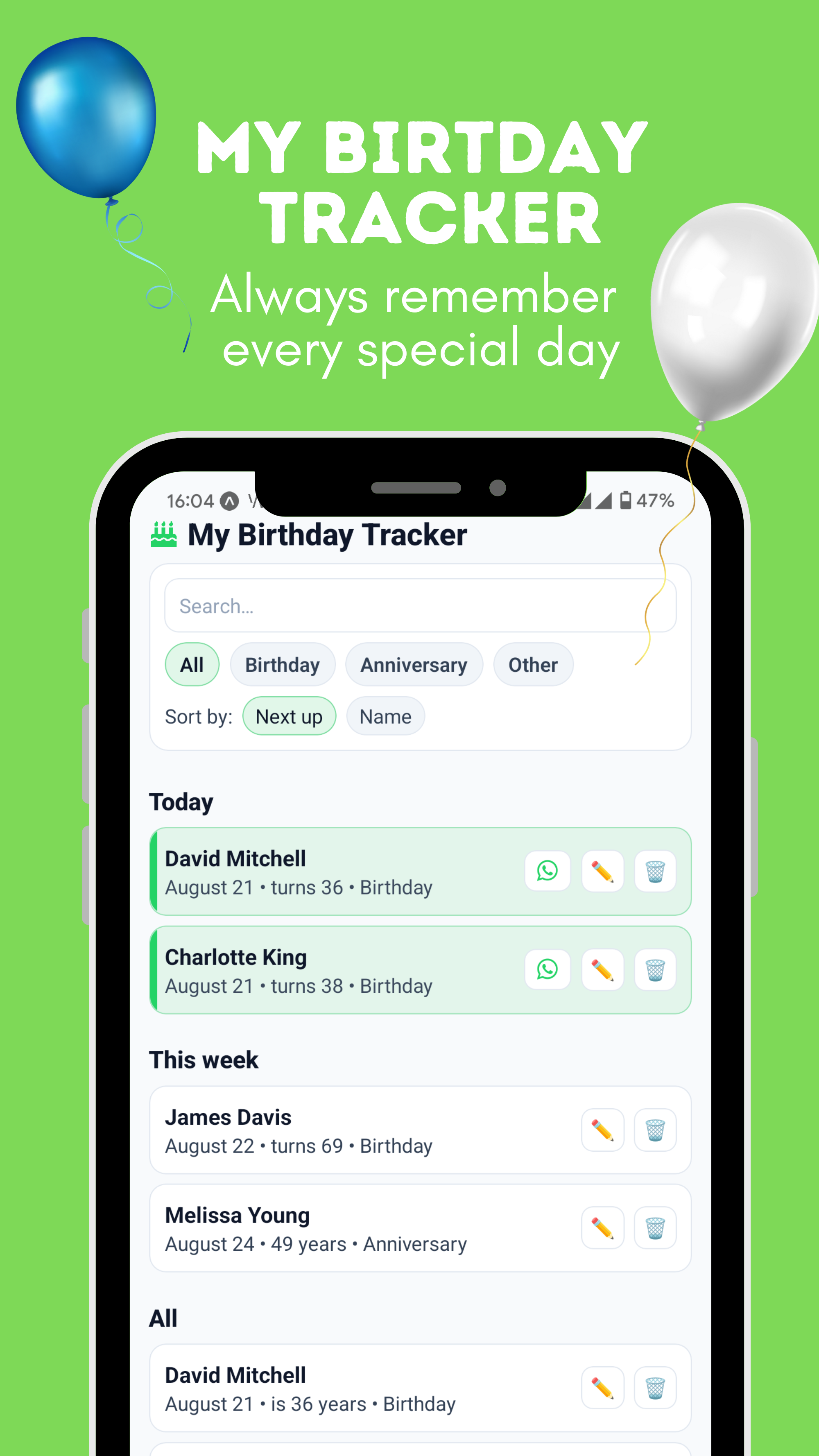 App Screenshot 1: Dashboard